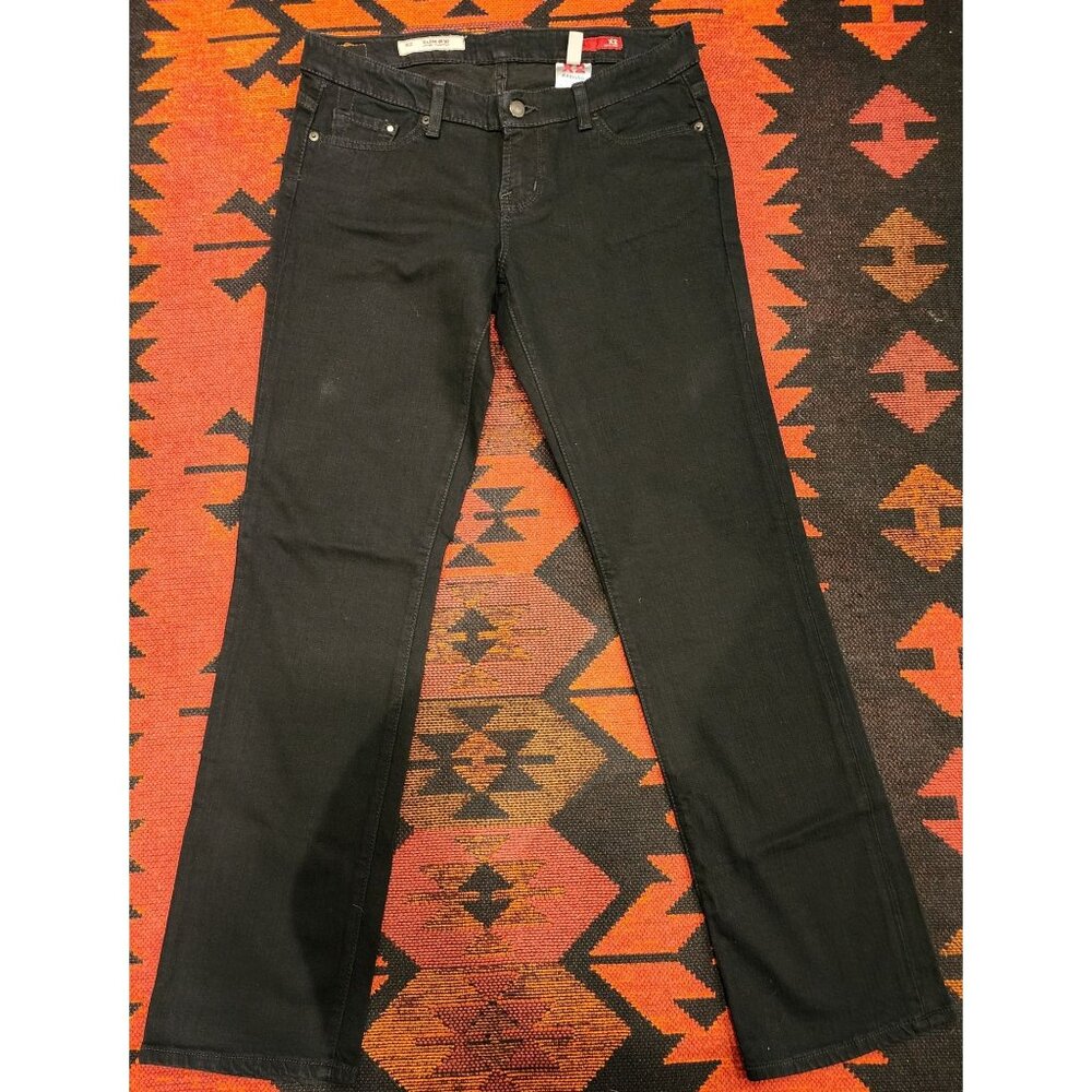 NEW X2 Slim W10 Black Low Rise Straight Leg Denim Jeans Size 8